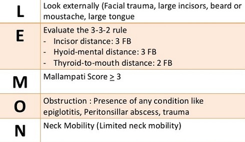 LEMON Airway Assessment