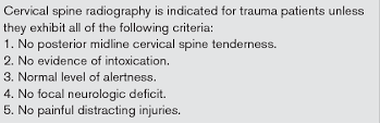 NEXUS Criteria for Omitting C-Spine Imaging